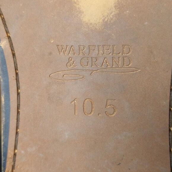 Warfield & Grand Men's Archer Leather Oxford Plain Toe Black Derby Shoes Sz 10.5 - Picture 11 of 12